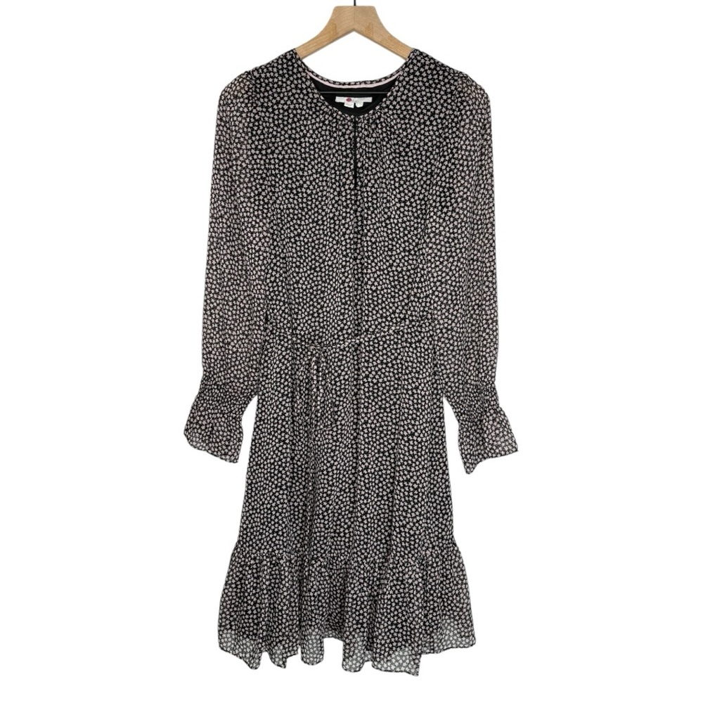 Boden Black and White Long Sleeve Dress